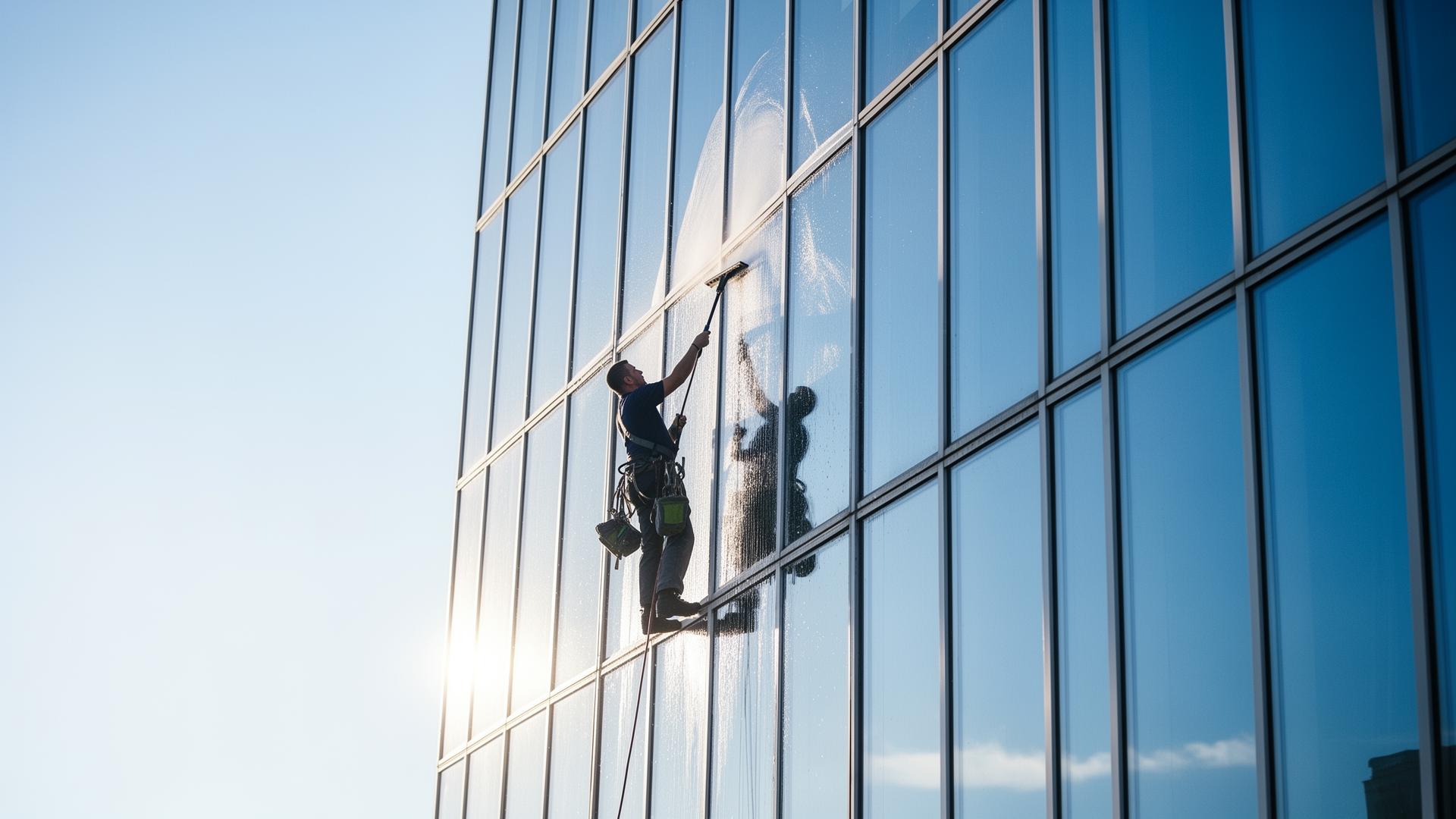Glasbewassing op hoogte